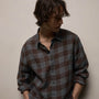 Plaid Linen Shirt in Plum Plaid | James Perse Los Angeles