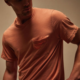 Lightweight Jersey Pocket Tee in Adobe Pigment | James Perse Los Angeles