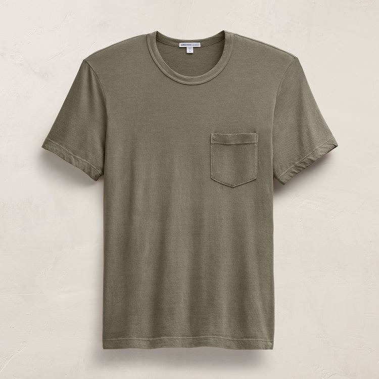 Lightweight Jersey Pocket Tee in Birch Pigment | James Perse Los Angeles