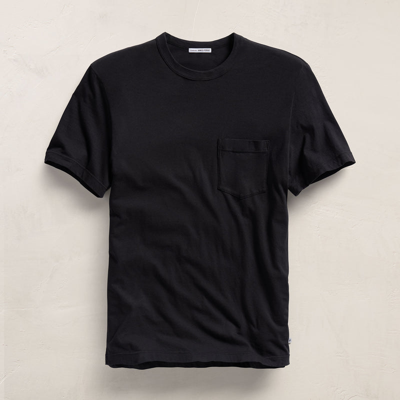 Lightweight Jersey Pocket Tee in Black | James Perse Los Angeles