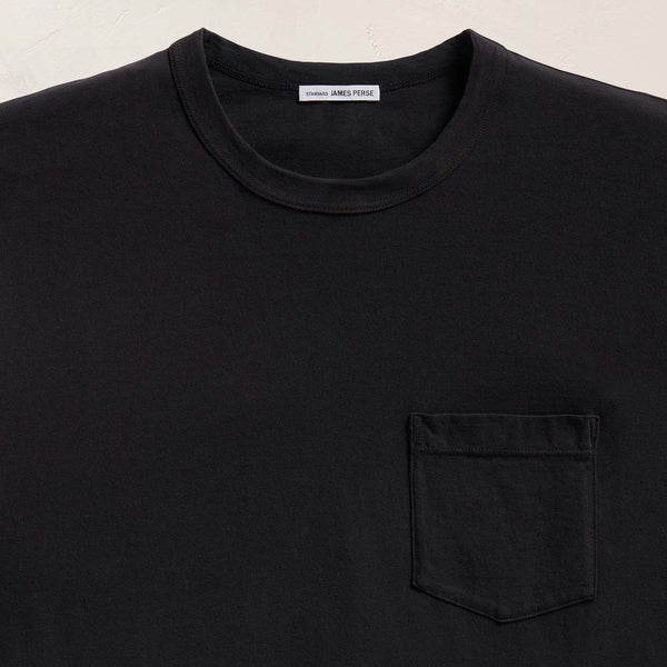 Lightweight Jersey Pocket Tee in Black | James Perse Los Angeles