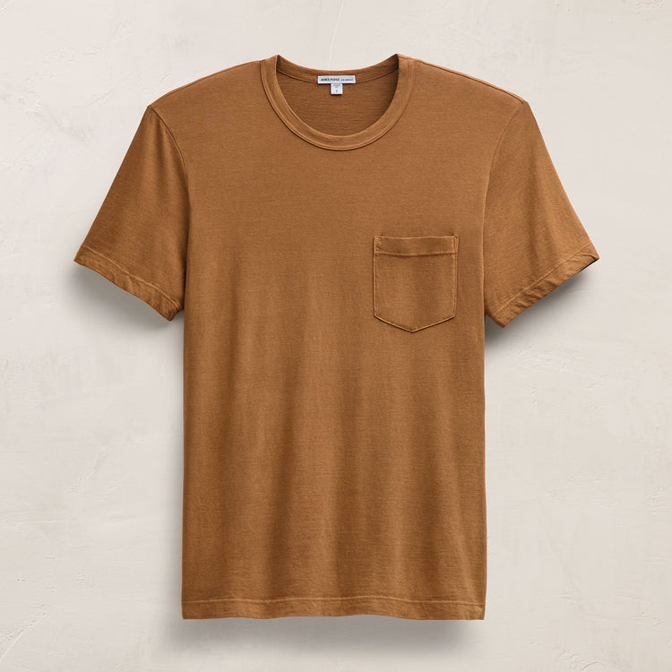 Lightweight Jersey Pocket Tee in Whiskey Pigment | James Perse Los Angeles