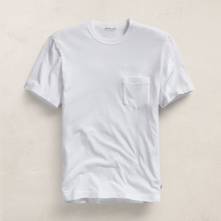 Lightweight Jersey Pocket Tee in White | James Perse Los Angeles
