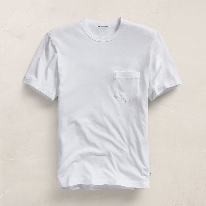 Lightweight Jersey Pocket Tee in White | James Perse Los Angeles