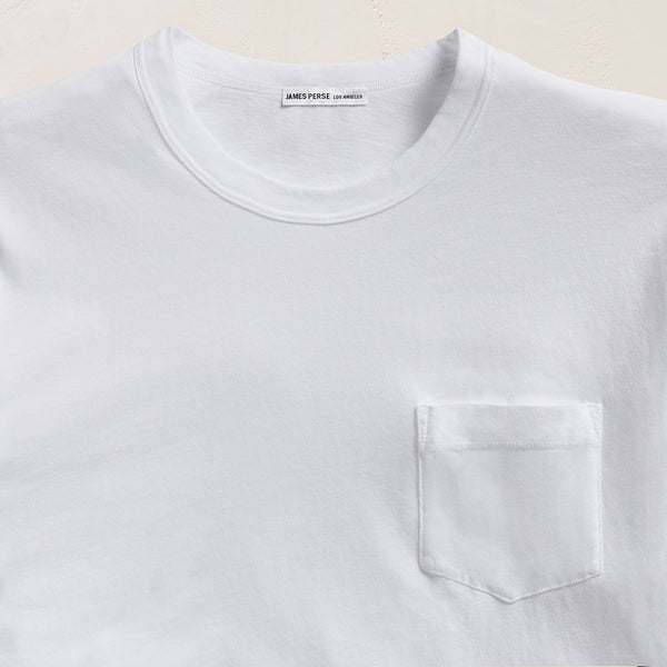 Lightweight Jersey Pocket Tee in White | James Perse Los Angeles