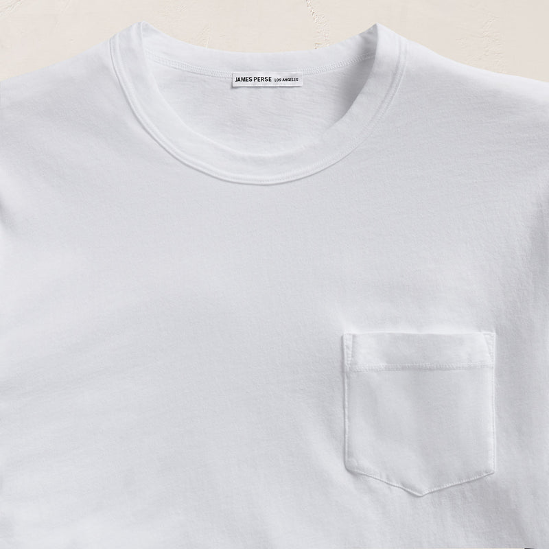 Lightweight Jersey Pocket Tee in White | James Perse Los Angeles