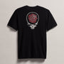 Men's Short Sleeve Crew Neck Grateful Dead Rose in Black with Red | James Perse Los Angeles