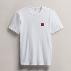 Men's Short Sleeve Crew Neck Grateful Dead Rose in White/Red | James Perse Los Angeles