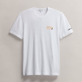 Men's Short Sleeve Crew Grateful Dead Sphere in White/Cadmium | James Perse Los Angeles