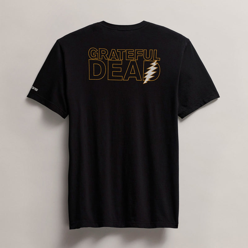 Men's Short Sleeve Crew Grateful Dead Sphere in Black/Cadmium | James Perse Los Angeles