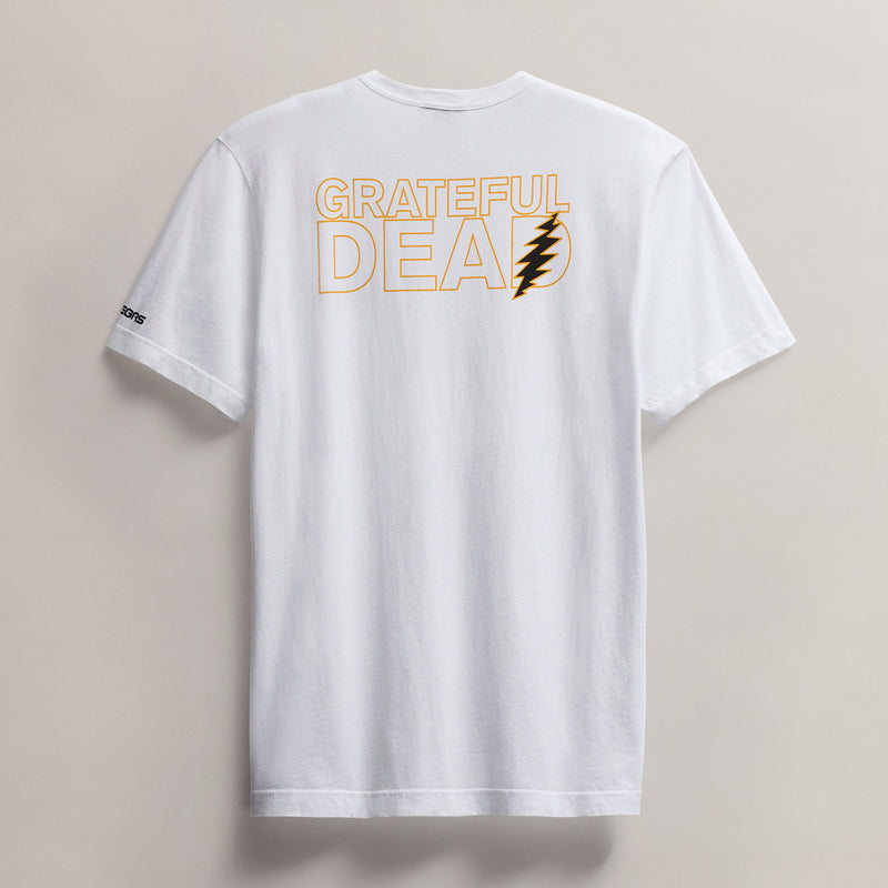 Men's Short Sleeve Crew Grateful Dead Sphere in White/Cadmium | James Perse Los Angeles