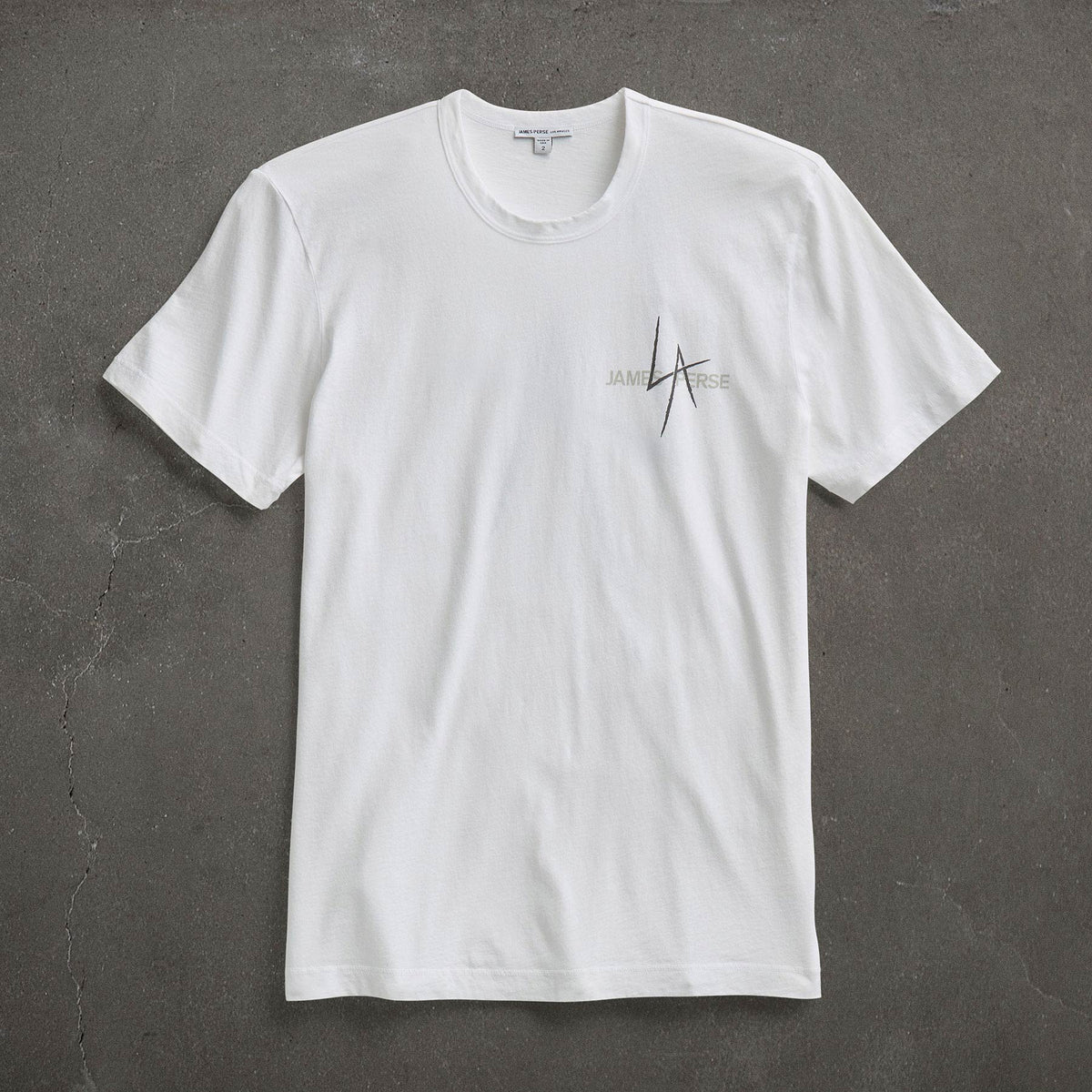 JP x LA in Short Sleeve Crew in White | James Perse Los Angeles