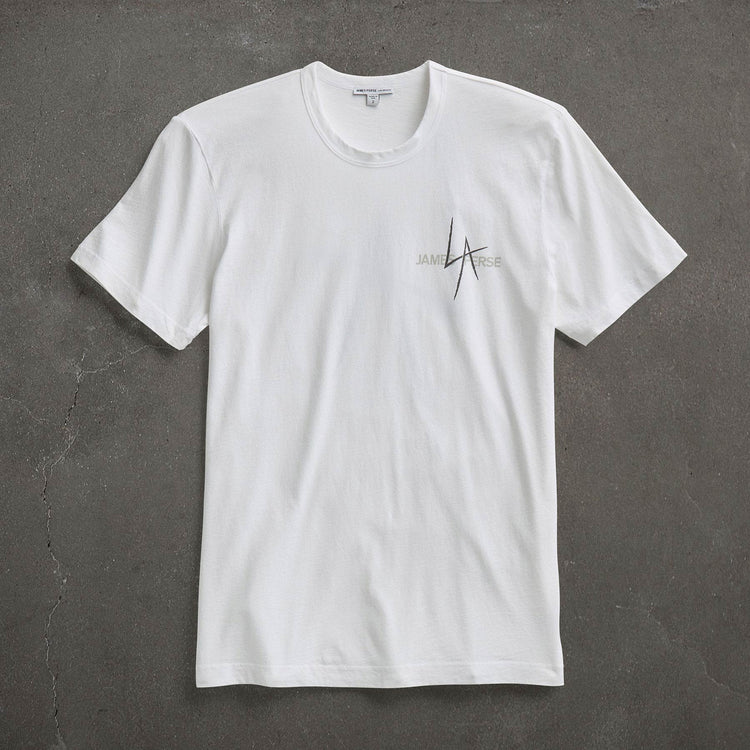 JP x LA in Short Sleeve Crew in White | James Perse Los Angeles