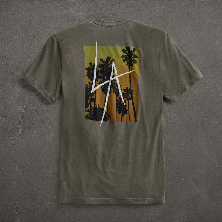 JP x LA in Short Sleeve Palm Fade in Platoon Pigment | James Perse Los Angeles