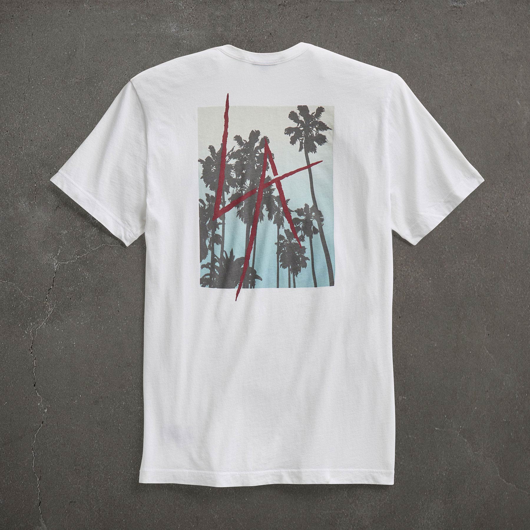 JP x LA in Short Sleeve Palm Fade in White | James Perse Los Angeles