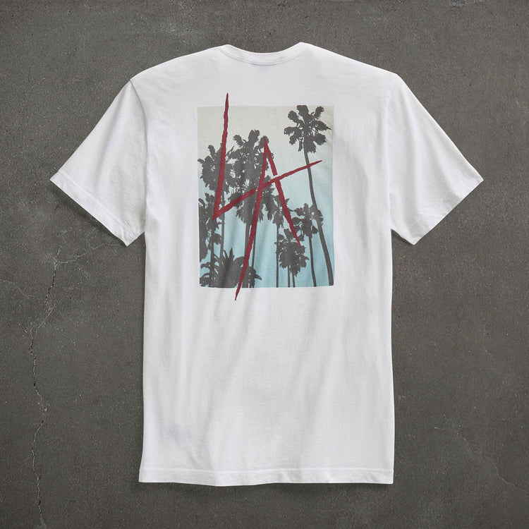 JP x LA in Short Sleeve Palm Fade in White | James Perse Los Angeles