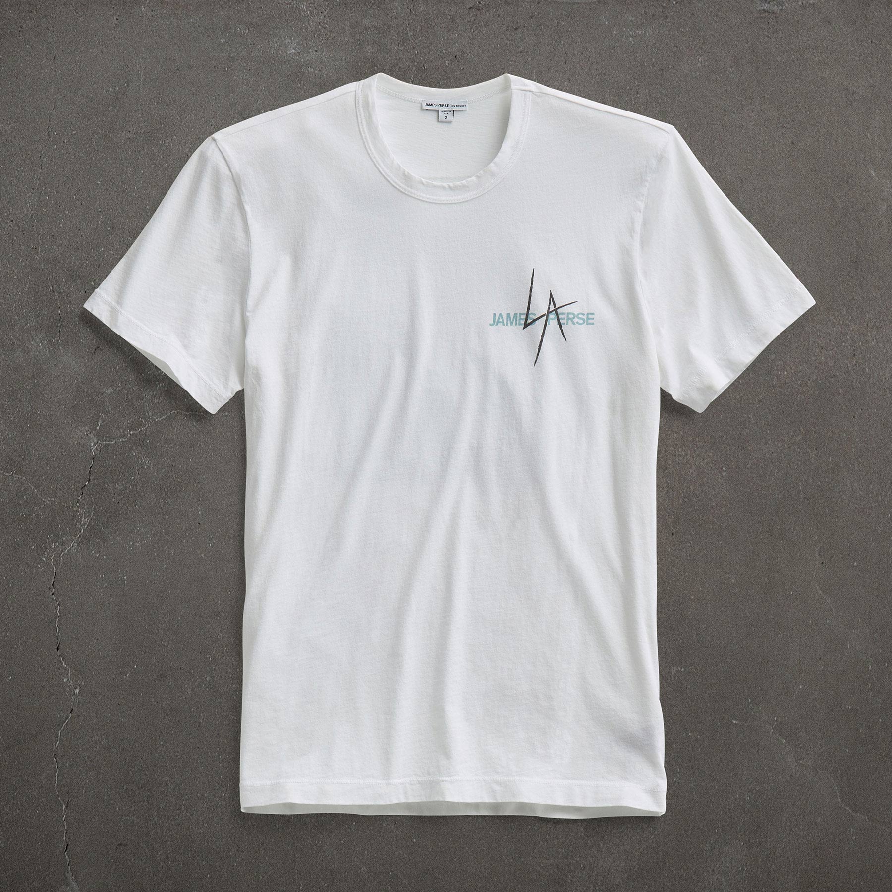 JP x LA in Short Sleeve Palm Fade in White | James Perse Los Angeles