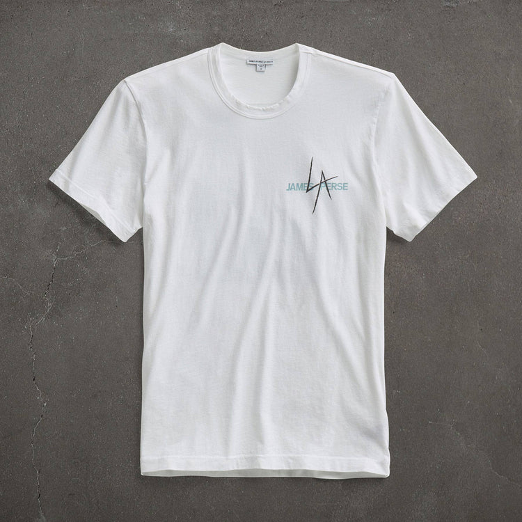 JP x LA in Short Sleeve Palm Fade in White | James Perse Los Angeles