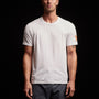 Short Sleeve Crew Neck Double Stripe in White/Rust | James Perse Los Angeles