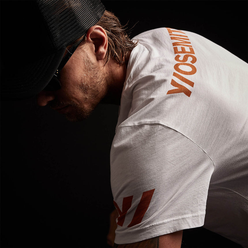 Short Sleeve Crew Neck Double Stripe in White/Rust | James Perse Los Angeles