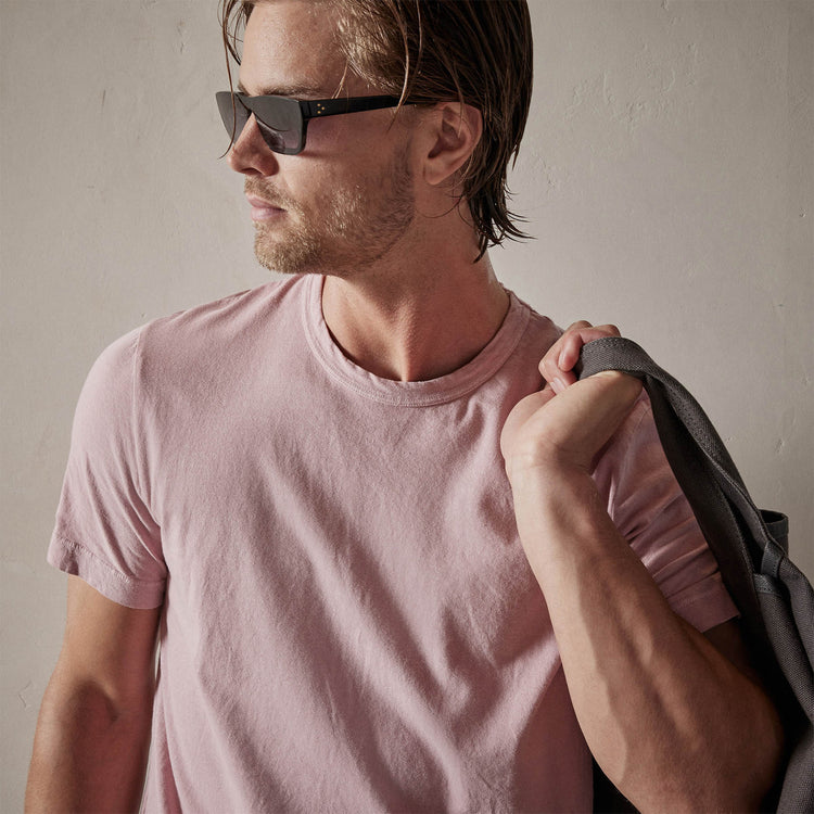 Short Sleeve Crew Neck in Antique Rose Pigment | James Perse Los Angeles