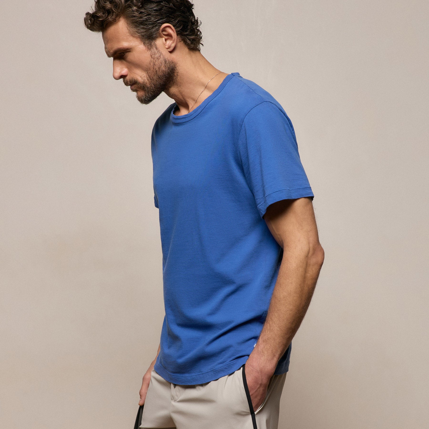 Short Sleeve Crew Neck in Baltic Blue | James Perse Los Angeles