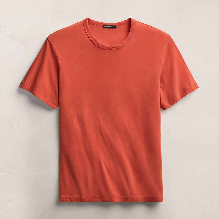 Short Sleeve Crew Neck in Blood Orange Pigment | James Perse Los Angeles