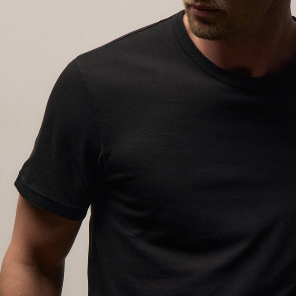 Short Sleeve Crew Neck in Black | James Perse Los Angeles