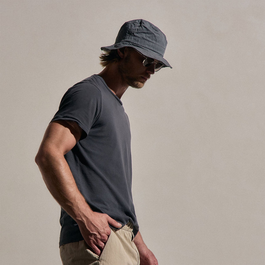 Short Sleeve Crew Neck - Blue Noir Pigment