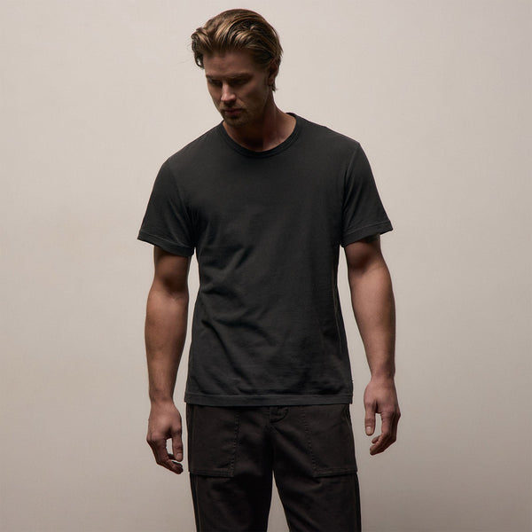 Short Sleeve Crew Neck in Carbon Pigment | James Perse Los Angeles
