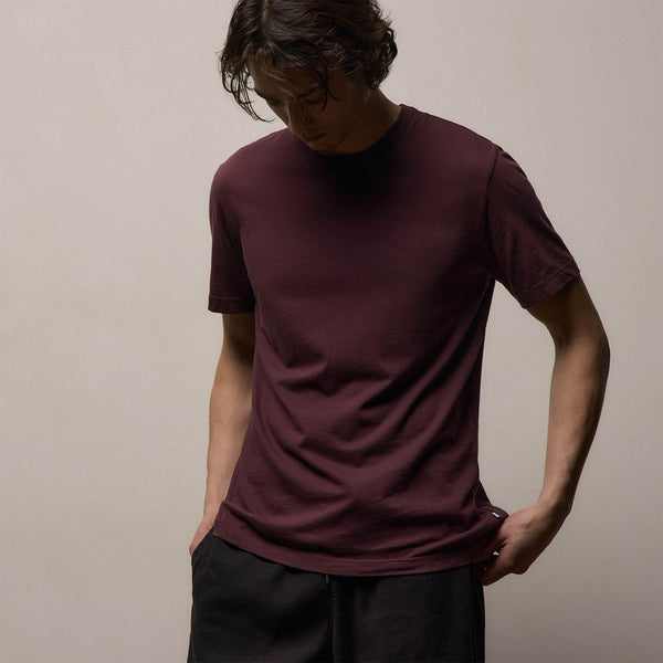 Short Sleeve Crew Neck In Dark Plum | James Perse Los Angeles