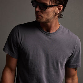 Short Sleeve Crew Neck in Flannel Pigment | James Perse Los Angeles