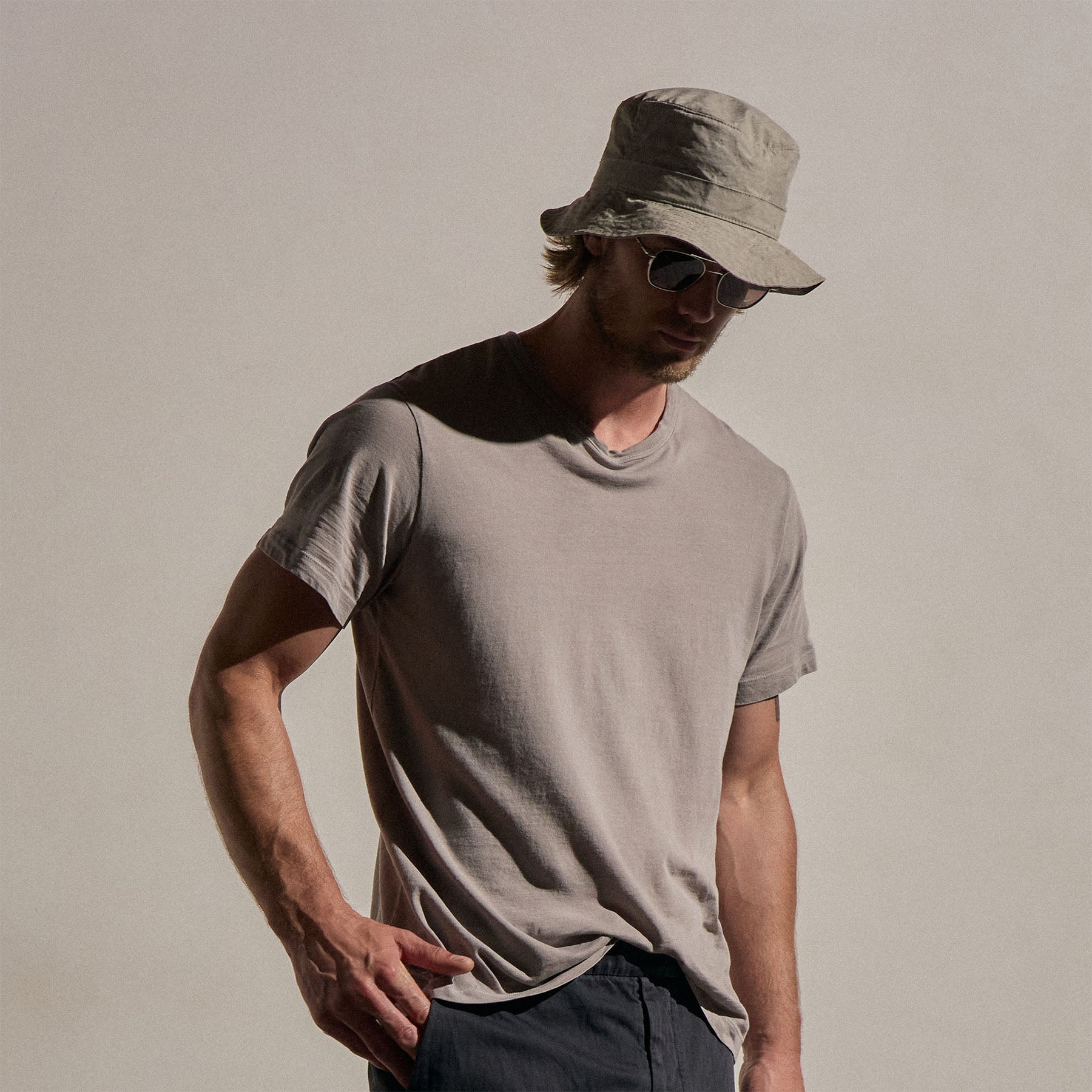 Short Sleeve Crew Neck - Fog Pigment