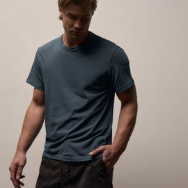 Short Sleeve Crew Neck in Lake Pigment | James Perse Los Angeles