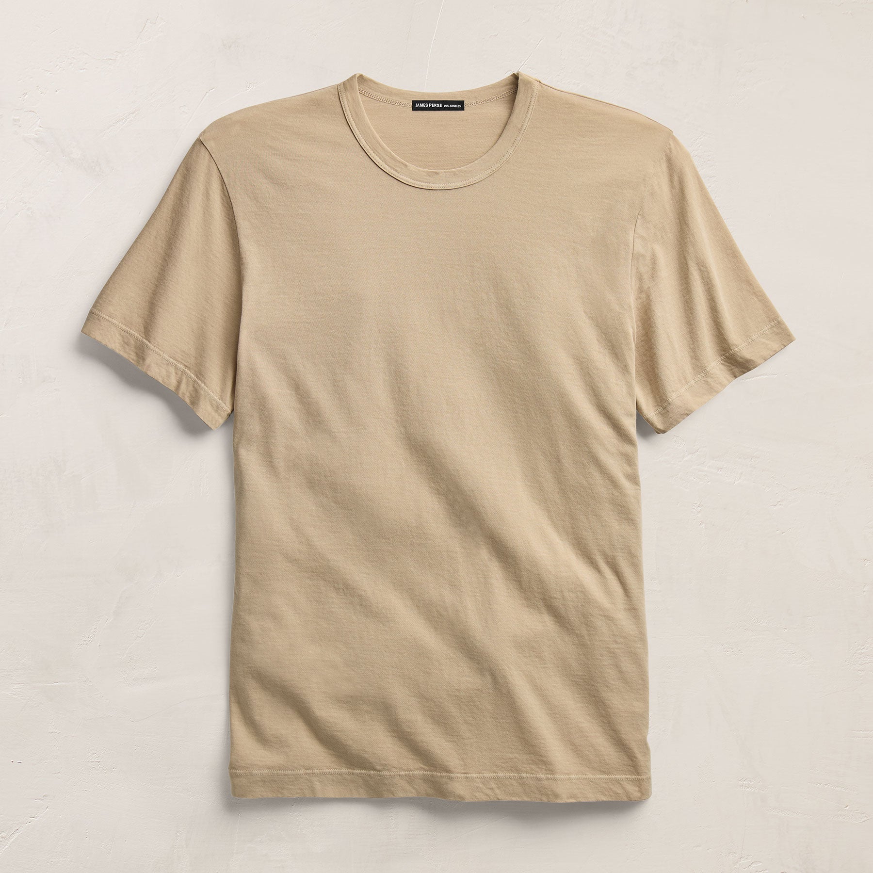Short Sleeve Crew Neck in Light Khaki Pigment | James Perse Los Angeles