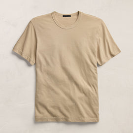 Short Sleeve Crew Neck in Light Khaki Pigment | James Perse Los Angeles