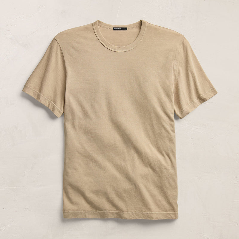 Short Sleeve Crew Neck in Light Khaki Pigment | James Perse Los Angeles
