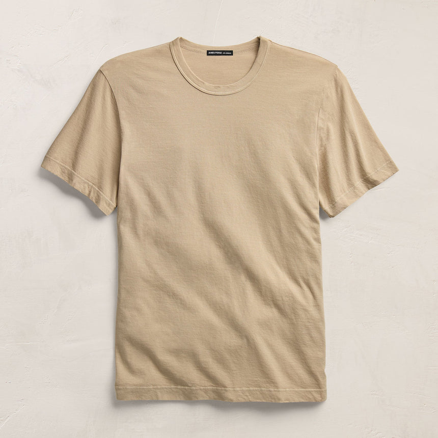 Short Sleeve Crew Neck in Light Khaki Pigment | James Perse Los Angeles