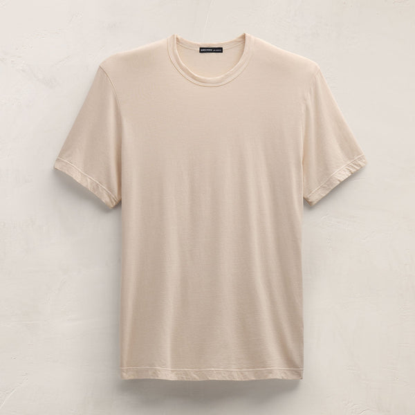 Short Sleeve Crew Neck in Latte Pigment FLAT | James Perse Los Angeles FLAT