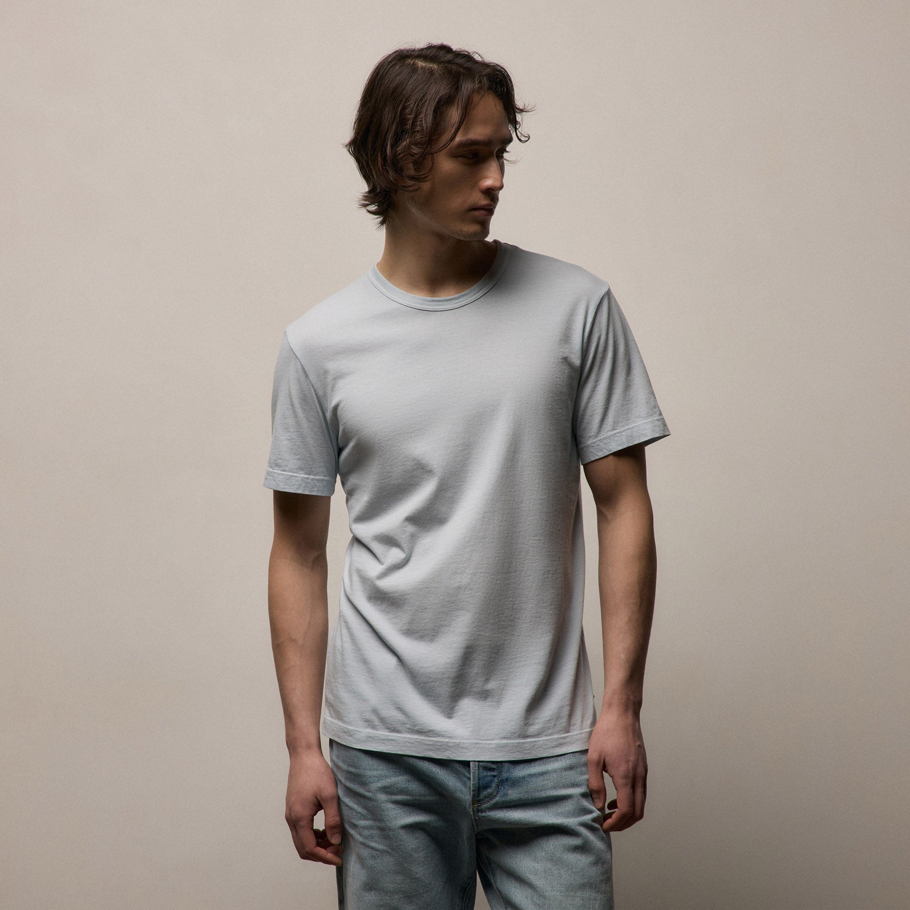 Slub Jersey Short Sleeve Crew - Black | James Perse Los Angeles