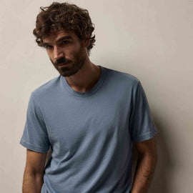 Short Sleeve Crew Neck in Ocean Pigment | James Perse Los Angeles