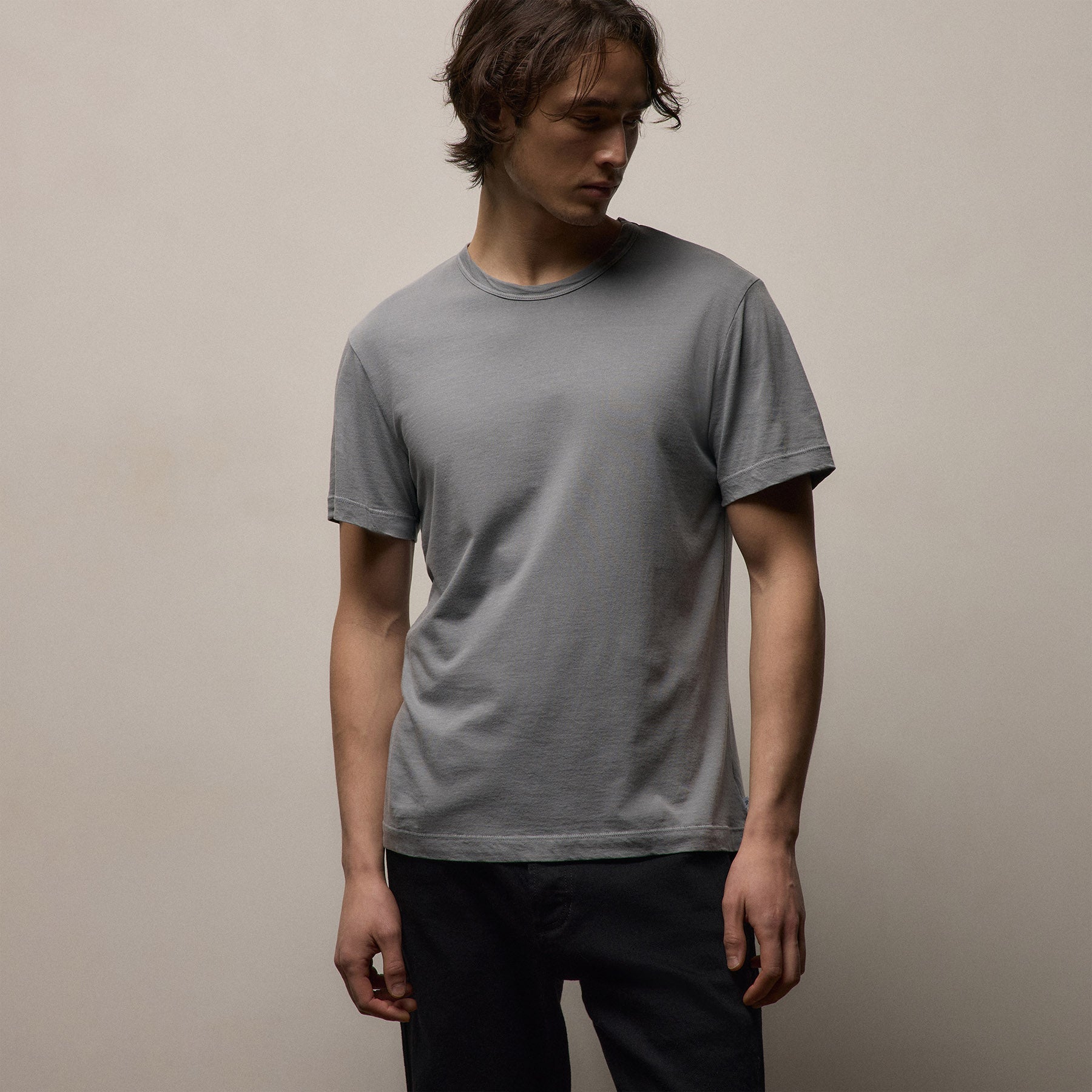 シャツ+ブラウス(半袖+袖なし) SALVATORE FERRAGAMO WOOL STRETCH TOP GRAY Salvatore Ferragamo Men's Grey Logo Daily T-Shirt - E-SEVEN STORE