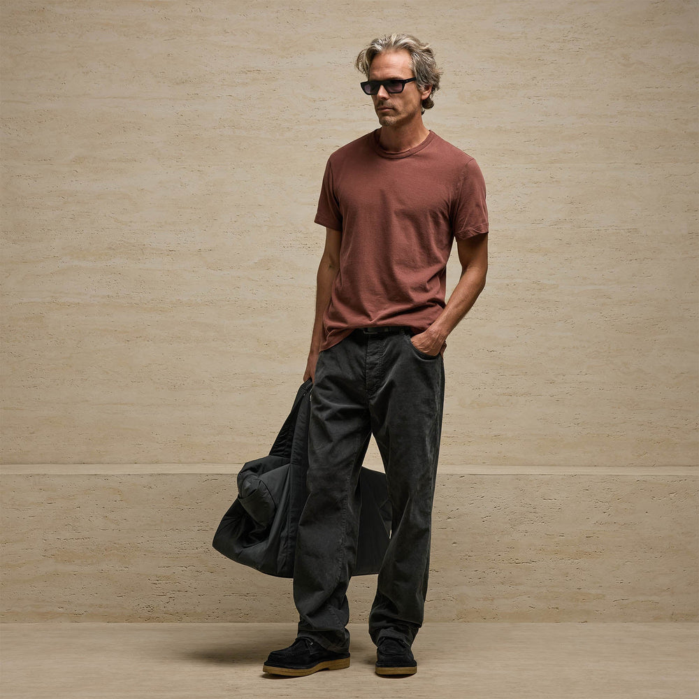 Short Sleeve Crew Neck in Red Clay Pigment | James Perse Los Angeles