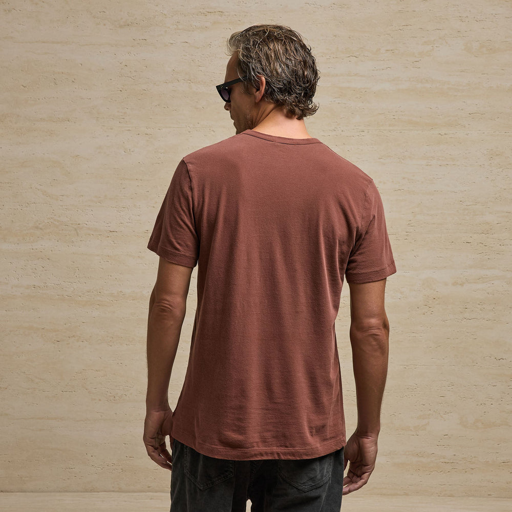 Short Sleeve Crew Neck in Red Clay Pigment | James Perse Los Angeles