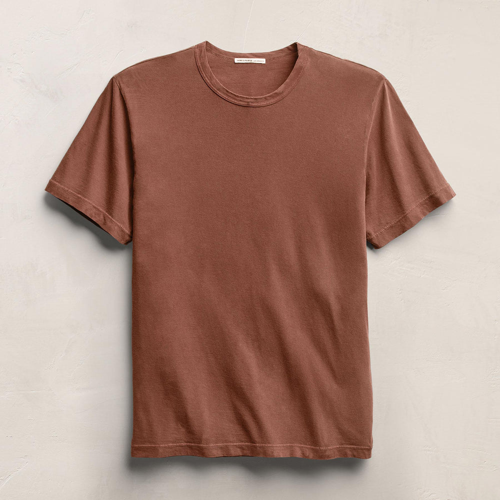 Short Sleeve Crew Neck in Red Clay Pigment | James Perse Los Angeles