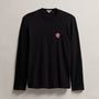 Men's Grateful Dead Rose Long Sleeve Crew in Black W/ Red | James Perse Los Angeles