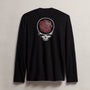 Men's Grateful Dead Rose Long Sleeve Crew in Black W/ Red | James Perse Los Angeles