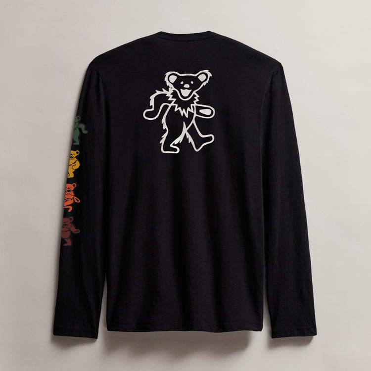 Men's Grateful Dead Long Sleeve Color Bears in Black/White | James Perse Los Angeles