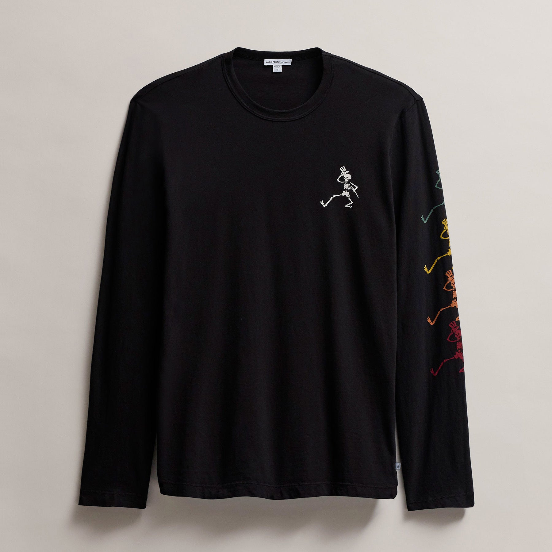 Men's Grateful Dead Dancing Skeleton Long Sleeve Tee - Black
