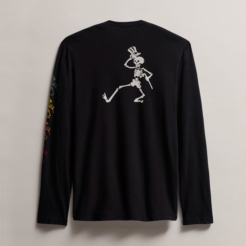 Men's Long Sleeve Crew Neck Grateful Dead Tee in Black | James Perse Los Angeles